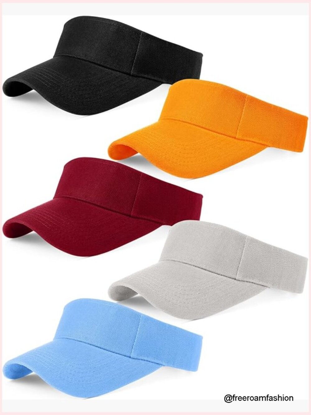 5 Pack Adjustable Sports Visor Hat Sun Visors for Running Golf Tennis